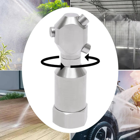360° rotating spray nozzle, 304 stainless steel, 1/2 inch, 50 L/min flow for barrel and tank cleaning