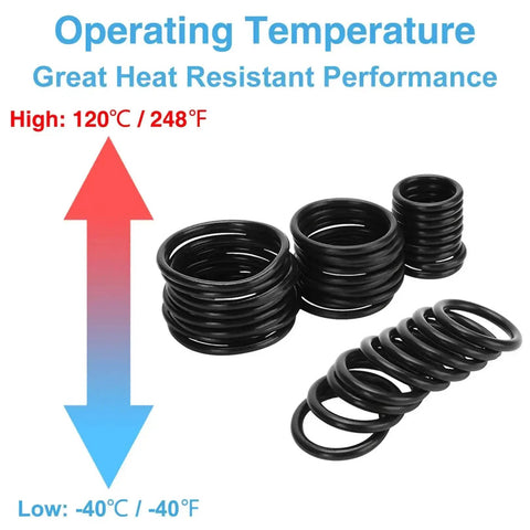 Nitrile O Ring Kit 1200 Pcs 24 Size Assortment For Plumbing Gas Automotive And Faucet Repair Oil And Heat Resistant NBR O Rings