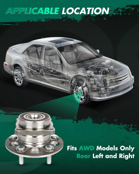 Rear Wheel Hub Bearing Assembly With ABS For Honda CR V 2017 2022 5 Lug Left And Right 512632 shown next to car diagram.