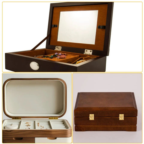 Jewelry boxes with small brass hinges kit for jewelry boxes and miniatures - 10x8mm tiny hinges in gold and silver with 400 screws