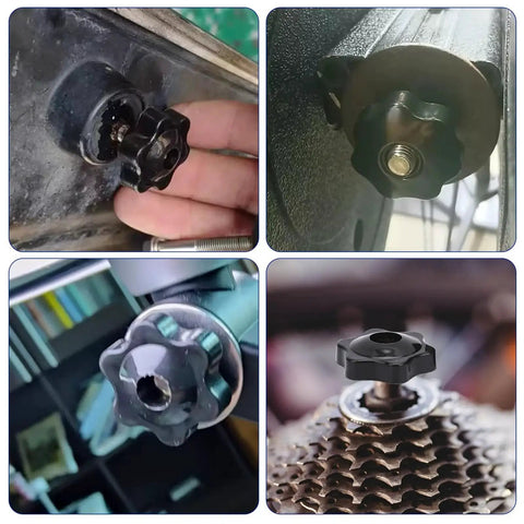 20 Pack 1/4-20 Star Knobs With Brass Insert Hex Head For Jigs And Clamping shown in various installations