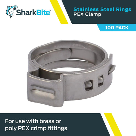 Half Inch Clamp Ring Pack Of 100 For PEX And PE RT Pipes Stainless Steel Plumbing Fittings Easy Slide On Clamp Rings