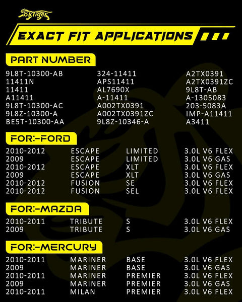 Exact fit applications for Beefed Up 3.0L 12V 150A Alternator with 6 Groove Pulley for Ford, Mazda, Mercury vehicles.
