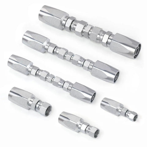 Hydraulic Hose Field Repair Kit With Three Diameters One Quarter Inch Three Eighths Inch And One Half Inch Inner Diameter Plus Six Small Repair Parts