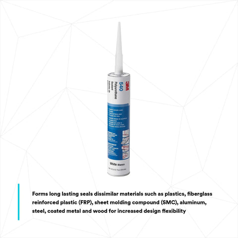 Polyurethane Sealant 540 White 10.5 fl oz cartridge, one-component moisture-curing elastic seal for caulking and waterproofing