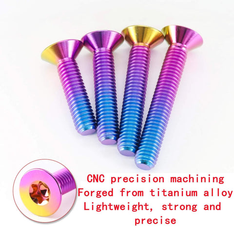 Pro Grade Titanium Alloy Countersunk Screws And Flat Head Bolts Set Ti6Al4V Black Finish M4 M5 M6 M8 12mm Length 4 Pack