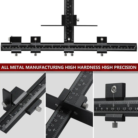 All Aluminum Cabinet Hardware Jig Tool Adjustable Drill Guide Template for Installing Doors Drawers Knobs Handles and Pulls