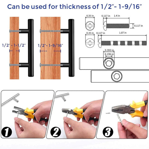 Installation guide for 32 Pack 7.38 Inch Matte Black Cabinet Pulls Stainless Steel Kitchen Cupboard Handles With 5 Inch Center To Center Holes