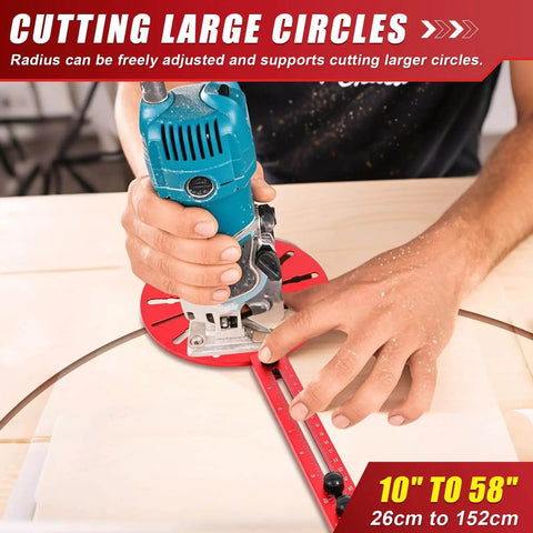 All In One Router Milling Groove Bracket With Aluminum Alloy Construction And 4 In 1 Circle Cutting Jig in use cutting circle
