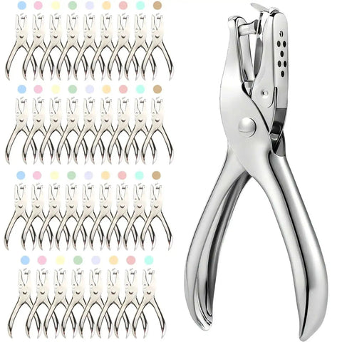 36 Pack One Quarter Inch Single Hole Punch Kit Made From Metal Handheld Craft Puncher With 5 Sheet Capacity includes built-in confetti storage
