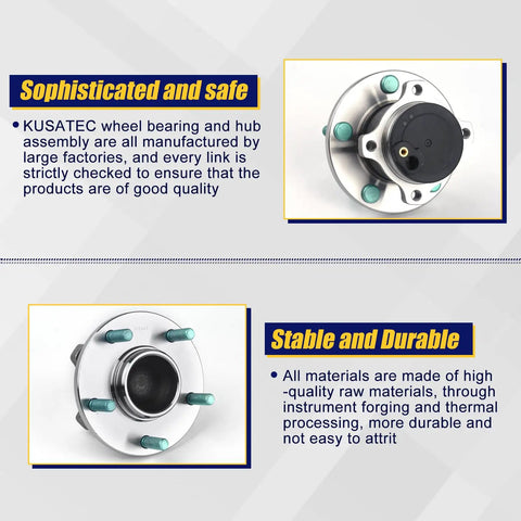 512347 Rear Wheel Bearing Hub Assembly For Mazda 3, Mazda 3 Sport, And Mazda 5 With 5-Lug And ABS - close-up front view