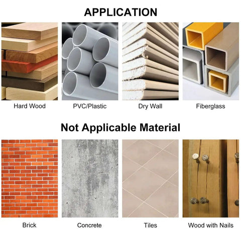 Material compatibility for Carbide Tipped Hole Saw 6-1/8 Inch Multi Material Cutter for Recessed Lighting