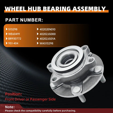 Front Wheel Hub Bearing Assemblies That Fit Nissan Sentra 2007 2012 Rogue 2008 2013 Rogue Select 2014 2015 Two Pack 5 Lug Hubs