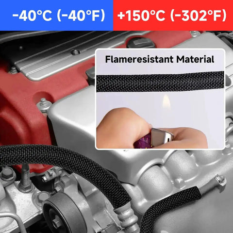 Split Cable Sleeve Wire Loom One Quarter Inch Cable Protector, 10 Feet Long, Self Closing Wire Wrap For USB, flame-resistant material.