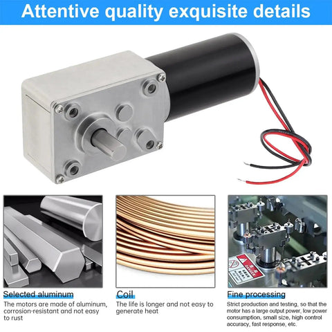 Beefy 12V DC Worm Gear Motor With Bracket For Precision Slow Speed Control Self Locking 40 RPM 7W Permanent Magnet Reduction