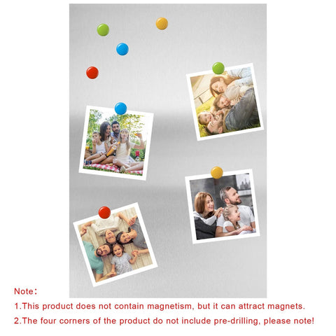 430 Stainless Steel Sheet Metal 8 By 12 Inch One Sixteenth Inch Thick Plate used as magnetic mount board with photos and magnets