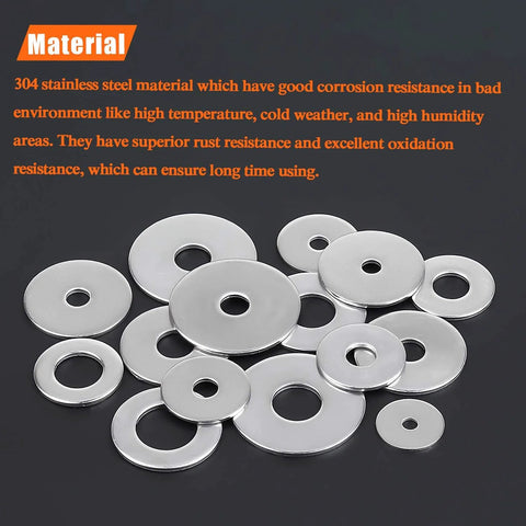 50 pcs stainless steel flat washers, 1" OD, 0.055" thick, 5/16" ID, 304 stainless, for bolts and screws