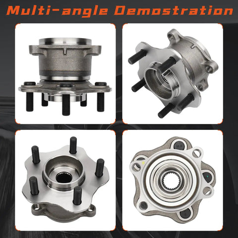 Rear Wheel Hub And Bearing Assembly For Nissan Juke AWD 2011 2014 And Rogue 2008 2013 Left Or Right 5 Lug Non ABS Direct Fit Replacement Fits Rear Both Sides Ready To Roll, multi-angle view