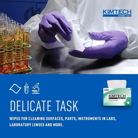 Delicate Task Wipes for Lab Glassware and Instruments Popup Box White 286 Sheets used to clean lab glassware.