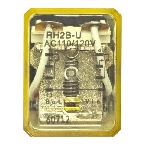 Two Pack 110 To 120 Volt AC Power Relay DPDT 10 Amp Plug In Socket Included for easy install, close-up view