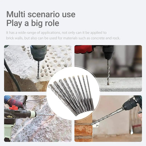 2 Pack 12Mm Masonry Drill Bit Set With 150Mm Length SDS Carbide Tipped Rotary Hammer Bits For Concrete Brick Cement Stone Block Half Inch Diameter Round Shank
