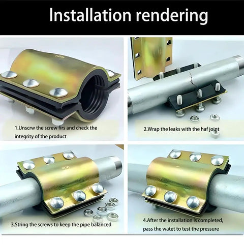 Installation guide for Heavy Duty Water Pipe Repair Clamp For Half Inch Pipes Fits OD 0.79 To 0.84 Inch Seals Leaks Fast