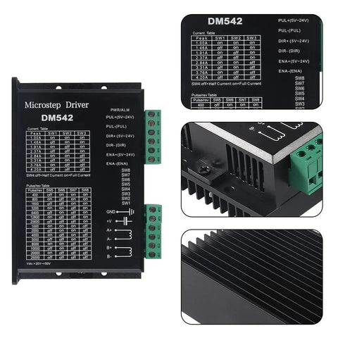 Two Pack DM542 CNC Digital Microstep Driver 2 Phase Stepper Motor Driver For Nema 17 23 34 Motors With 20 50 Volt DC And Up To 4 2A Replacement