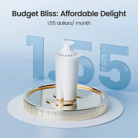 NSF Certified Pitcher Water Filter Replacement For Brita And Mavea 6 Count on circular stand with price 1.55 dollars.