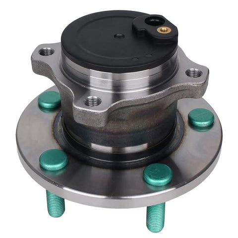 Front view of Pair Rear 512347 Wheel Hub Bearing Assembly For Mazda 3 2004 To 2013, 5 lug model with ABS and bolt-on design