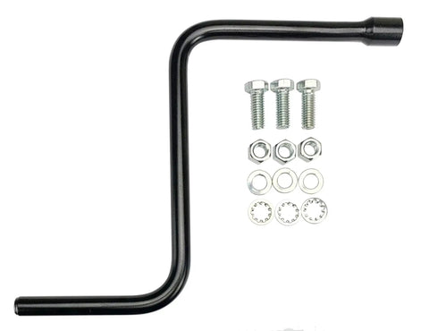 Electric A-Frame Tongue Jack 3500 Pounds For Trailers And Campers hand crank with bolts and washers, black metal