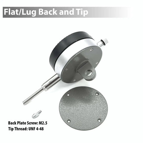Digital Indicator With Dual Inch And Metric Conversion, 0 To 1 Inch Range, 25.4 Mm Readout, with flat lug back and tip