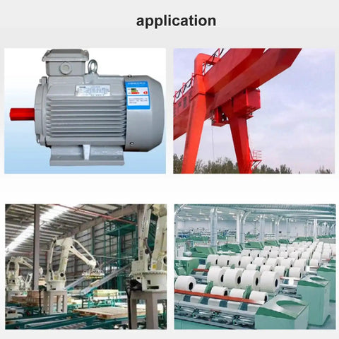 Applications of industrial electric motor, crane, and automated machinery in fabric production, manufacturing, and material handling