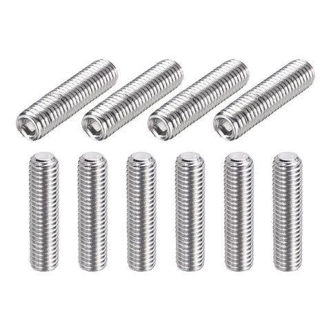 10 Pcs M8-1.25 x 35Mm Grub Screws 304 Stainless Steel Cup Point Allen Head Screws Internal Hex Socket Drive