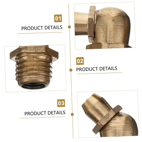 Copper Grease Nipples Assortment Kit With Zerk Fittings For Lubrication Straight And Angled Adapters For Bearings Close-Up