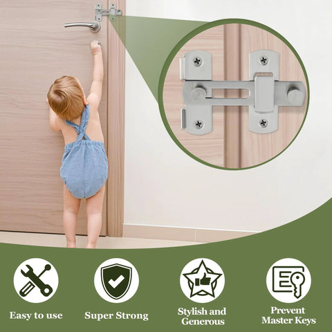 4 Inch Flip Gate Latch Heavy Duty Stainless Steel Door Lock for Barn Doors Wood Fences Sliding Doors Brushed Nickel Finish