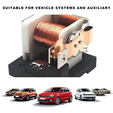 Heavy Duty 24V 30A 4 Pin Car Starter Relay, Waterproof Automotive Relay Switch open view with cars below
