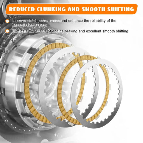 Eumti clutch friction plate kit with steel discs for Harley Twin Cam 1999–2017