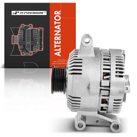 Alternator For Ford Ranger 2001-2005 V6 4.0L And Mazda B4000 2001-2007 V6 4.0L Replacement 95 Amp 12V Clockwise 6-Groove Pulley