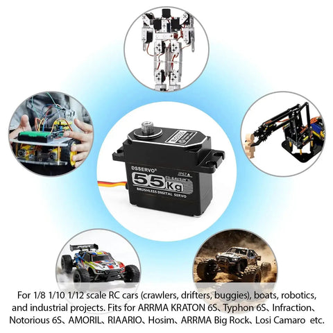 Heavy Duty Waterproof Brushless Servo With Full Metal Gears For 1 8 1 10 1 12 RC Cars High Torque Digital Servo Shockproof