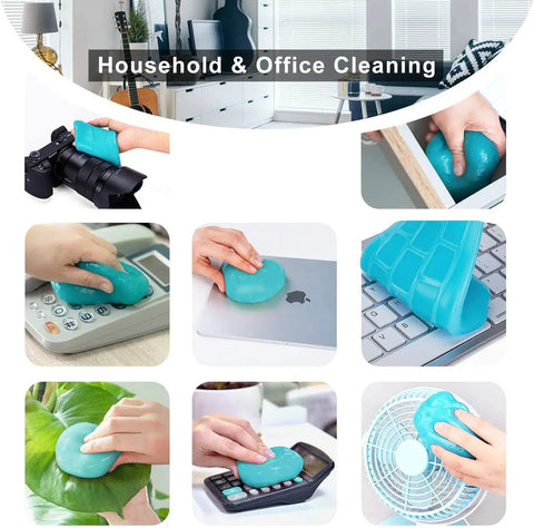 Cleaning Gel For Car Detailing Putty For Vents And Interior Dust Removal Gentle Auto Interior Cleaner Dust Slime For Cars Keyboard Gel Cleaning Putty 1 Pack used on various surfaces like keyboards, remote controls, and fans.