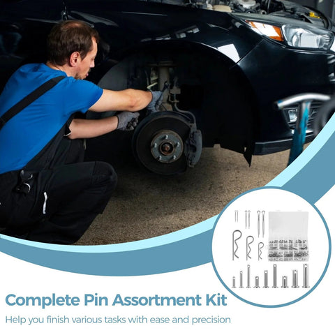 Mechanic using Beefy 122 Pcs Pins Kit With Clevis Pins In M4 M6 M8 Sizes, Cotter Pins In M1.5 M2 M3 And R Clips In M1.5 M2 M3, 304 Stainless Steel Fasteners for repairs.