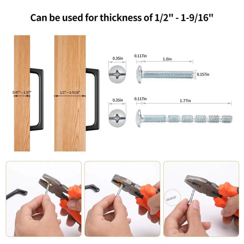 Installation tools and screws for 10 Pack Matte Dark Gunmetal Gray Modern Cabinet Pulls With 5 Inch Center To Center 128mm Timeless Drawer Pulls