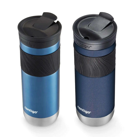 Snapseal Insulated Stainless Steel Travel Mug 20oz With Grip Lid Blue Corn Transparent Satin And Midnight Berry Colors