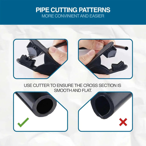 Correct and incorrect pipe cutting for 1/4 Inch Air Line Tubing Nylon PA12 Hose 32.8Ft DOT Approved For Truck Trailer Industrial Use.