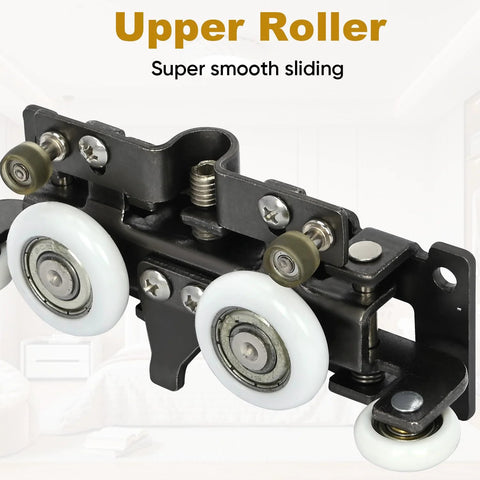 Upper roller for Hidden Barn Door Hardware Kit With 48 Inch Track System Heavy Duty Quiet Roll Interior Door Track Kit
