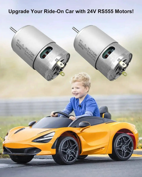 2 Pack 24V RS555 35000RPM Electric Motor Drive Engine For High Speed Ride On Cars with child in toy car