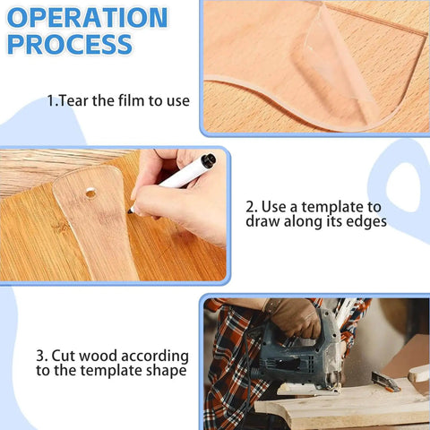 Operation steps for Six Piece Charcuterie Board Template Set, Clear Acrylic Router Templates For Woodworking.