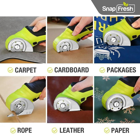 Cordless Electric Scissors 4V Mini Box Cutter With Replacement Blade And Charger For Cardboard, Carpet, Leather, Plastic