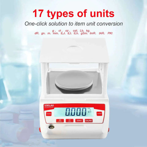 Analytical Balance 100g x 0.001g Precision Lab Scale With RS232 LCD Display Windshield External Calibration Level Bubble Anti Slip Feet Fast Response Pro Grade For Chemistry Labs Schools And Research
