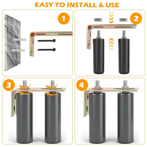 Installation steps for 6 Inch Gate Roller Guide With L Bracket Heavy Duty Adjustable Sliding Gate Roller Kit for sliding gates